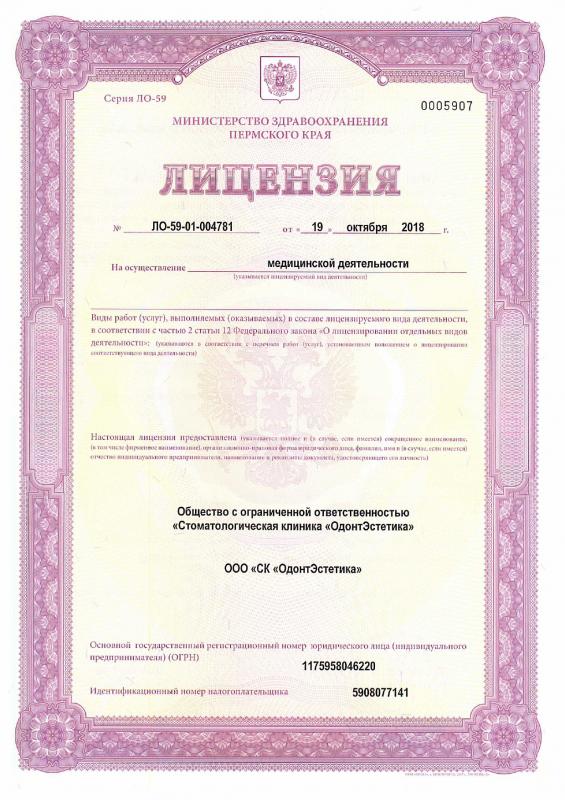 Лицензия на осуществление медицинской деятельности